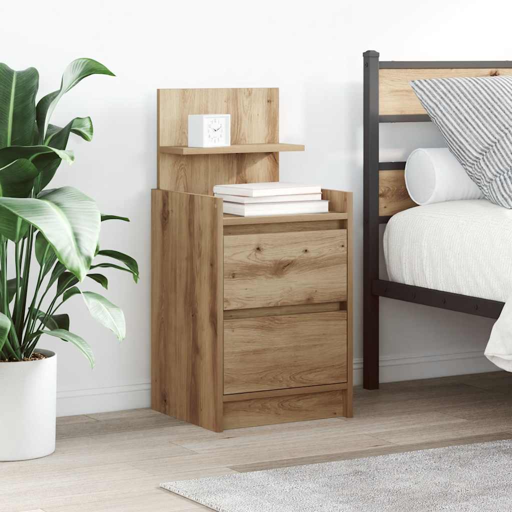 Κομοδίνο με 2 συρτάρια Αρτισιανή Δρυς 38x34x80 εκ.