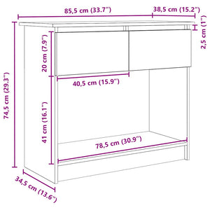 Τραπέζι κονσόλας με συρτάρια Λευκό 85,5x38,5x74,5 cm - Pakobazaar