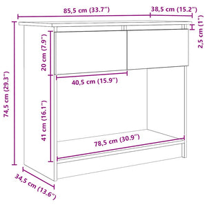 Τραπέζι κονσόλας με συρτάρια Μαύρο 85,5x38,5x74,5 cm - Pakobazaar