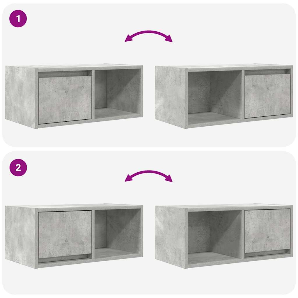 Έπιπλο Τηλεόρασης Γκρι μπετόν 60x31x25,5 εκ. Επεξεργασμένο Ξύλο