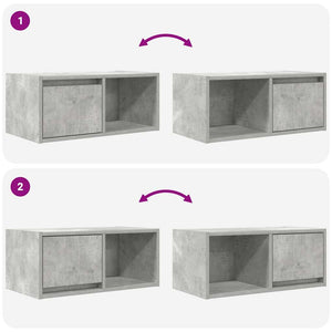 Έπιπλο Τηλεόρασης Γκρι μπετόν 60x31x25,5 εκ. Επεξεργασμένο Ξύλο