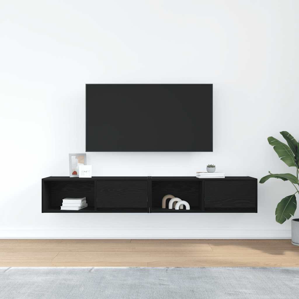 Έπιπλα Τηλεόρασης 2 τεμ. 80x31x25,5 εκ. Επεξεργασμένο Ξύλο - Pakobazaar