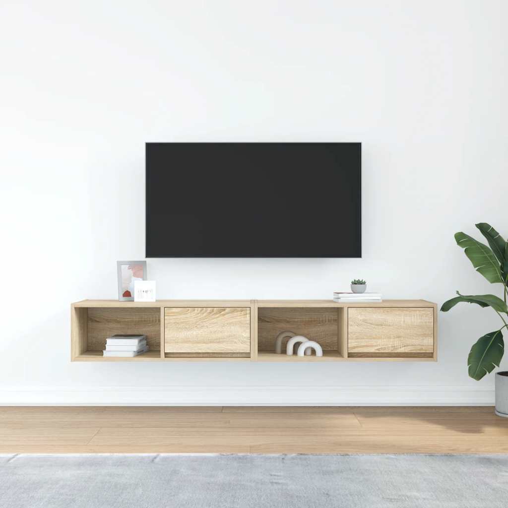 Έπιπλα Τηλεόρασης 2 τεμ. 80x31x25,5 εκ. Επεξεργασμένο Ξύλο