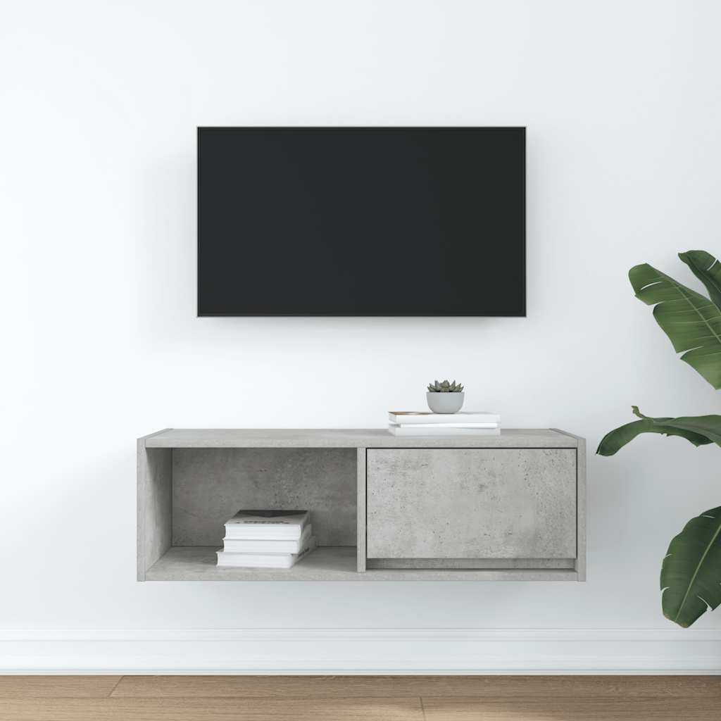 Έπιπλο Τηλεόρασης Γκρι Σκυροδέματος 80x31x25,5εκ. Επεξεργ. Ξύλο - Pakobazaar