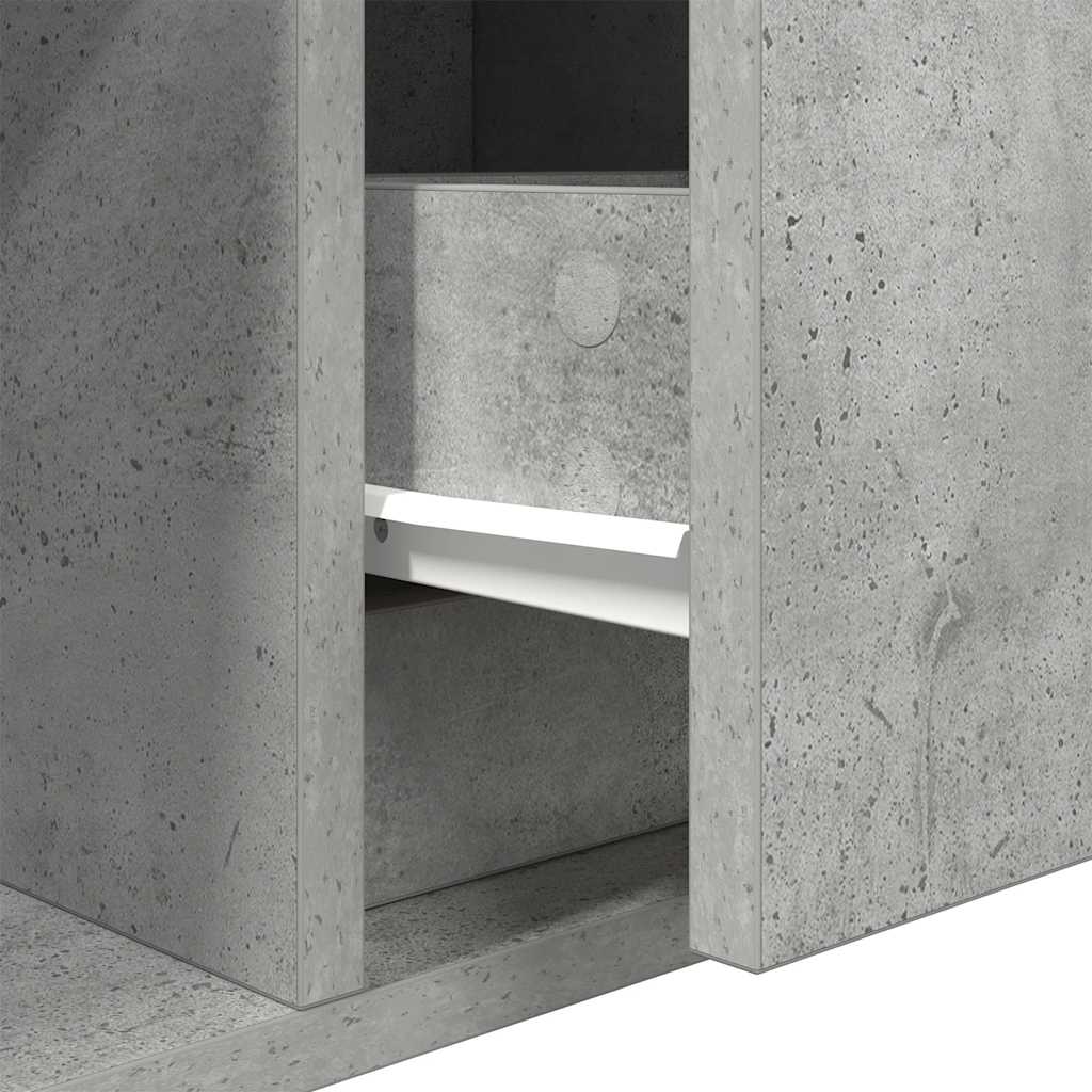 Έπιπλο Τηλεόρασης Γκρι Σκυροδέματος 80x31x25,5εκ. Επεξεργ. Ξύλο - Pakobazaar