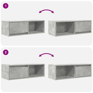 Έπιπλο Τηλεόρασης Γκρι Σκυροδέματος 80x31x25,5εκ. Επεξεργ. Ξύλο - Pakobazaar
