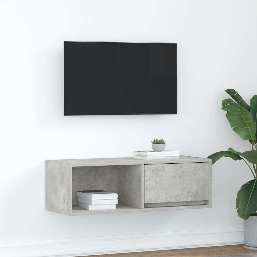 Έπιπλο Τηλεόρασης Γκρι Σκυροδέματος 80x31x25,5εκ. Επεξεργ. Ξύλο - Pakobazaar
