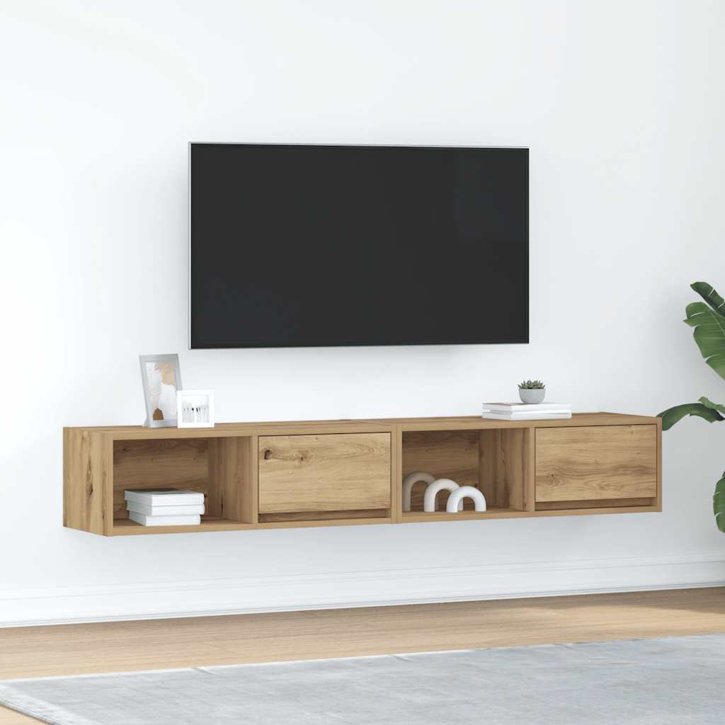 Έπιπλα Τηλεόρασης 2 τεμ. 80x31x25,5 εκ. Επεξεργασμένο Ξύλο - Pakobazaar