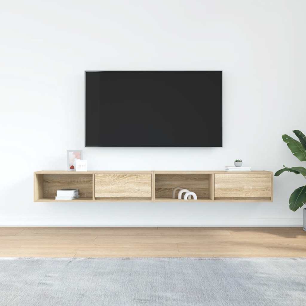 Έπιπλα Τηλεόρασης 2 τεμ. 100x31x25,5 εκ. Επεξεργασμένο Ξύλο