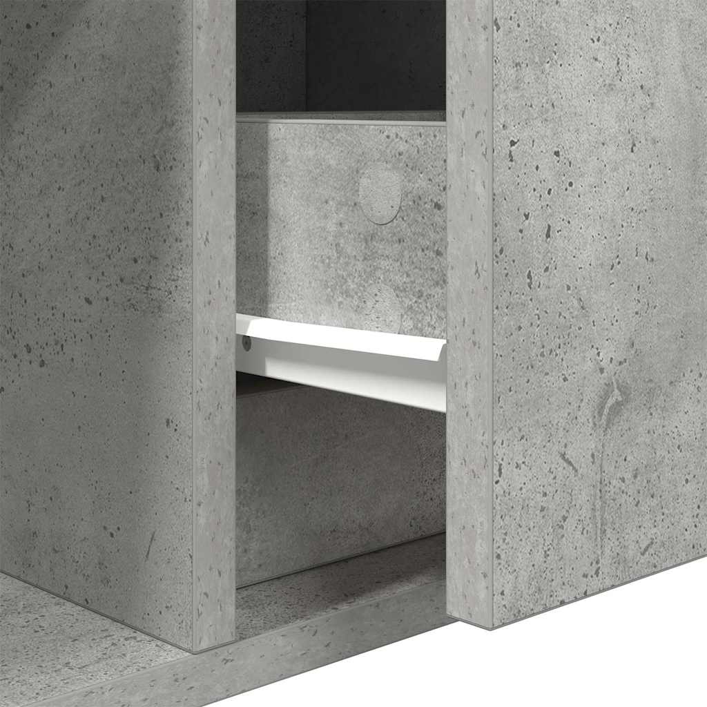 Έπιπλο Τηλεόρασης Γκρι Σκυροδέματος 100x31x25,5 εκ. Επεξ. Ξύλο
