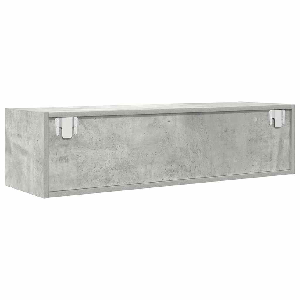 Έπιπλο Τηλεόρασης Γκρι Σκυροδέματος 100x31x25,5 εκ. Επεξ. Ξύλο