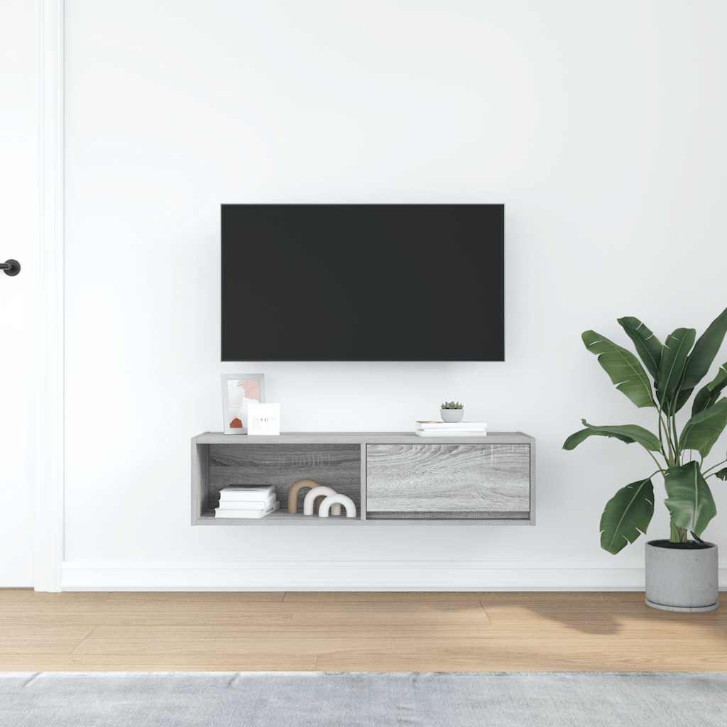 Έπιπλο Τηλεόρασης Γκρι Sonoma 100x31x25,5 εκ. από Επεξεργ. Ξύλο