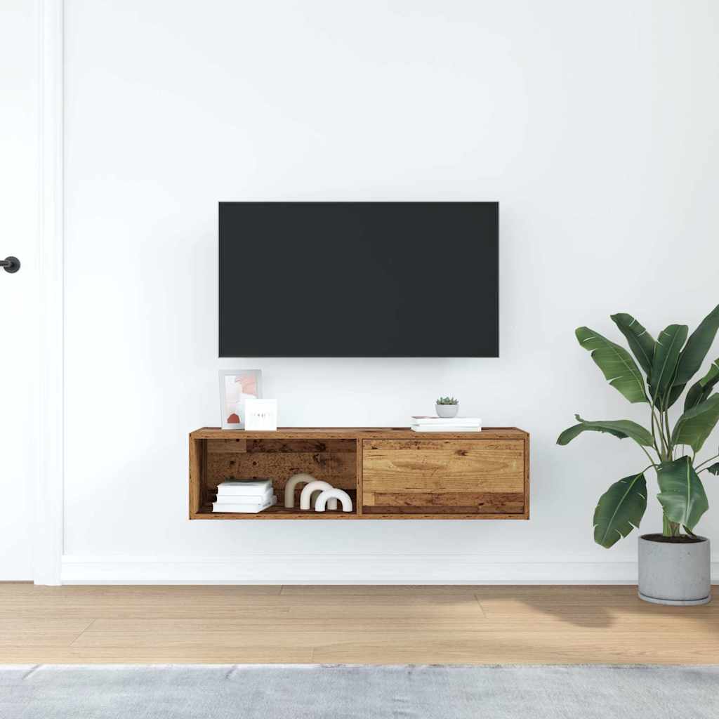 Έπιπλο Τηλεόρασης Όψη Παλαιού Ξύλου 100x31x25,5 εκ. Επεξ. Ξύλο
