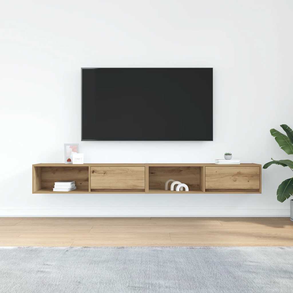 Έπιπλα Τηλεόρασης 2 τεμ. 100x31x25,5 εκ. Επεξεργασμένο Ξύλο
