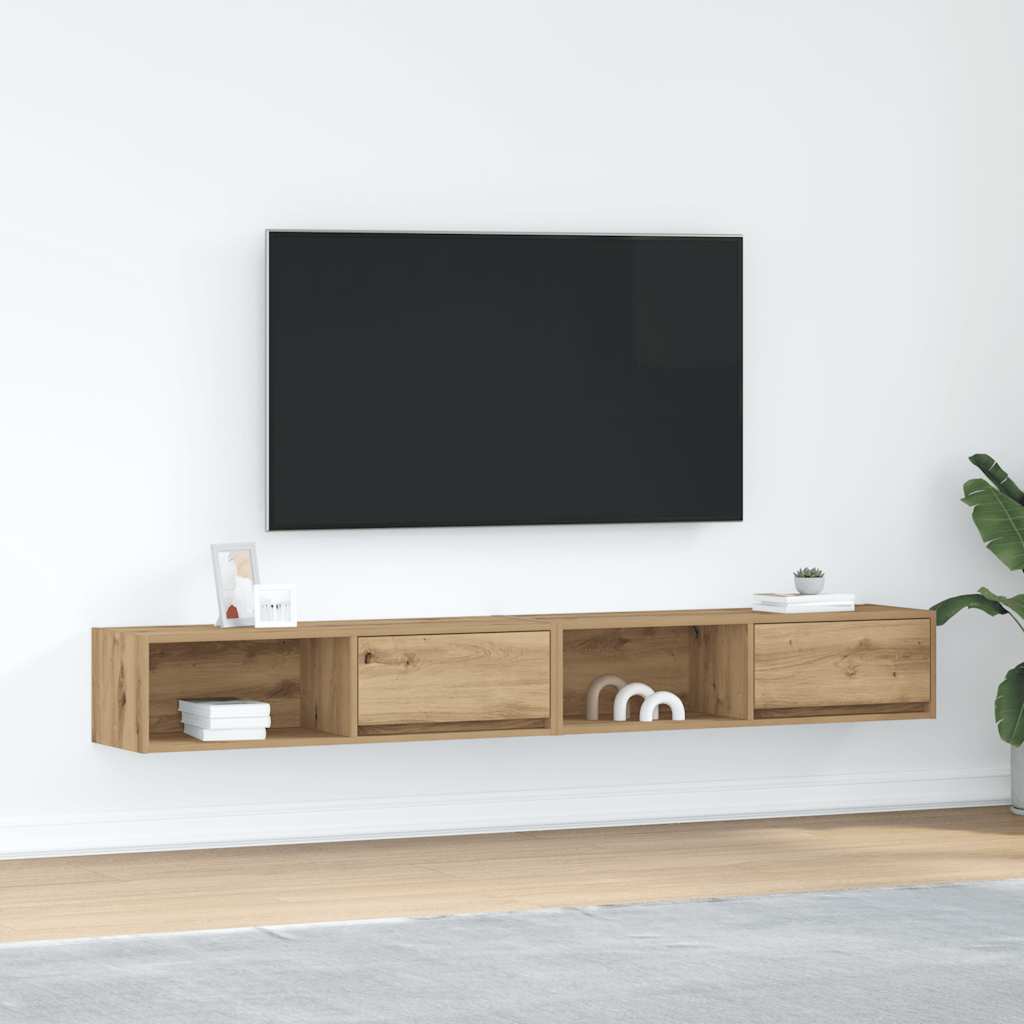Έπιπλα Τηλεόρασης 2 τεμ. 100x31x25,5 εκ. Επεξεργασμένο Ξύλο