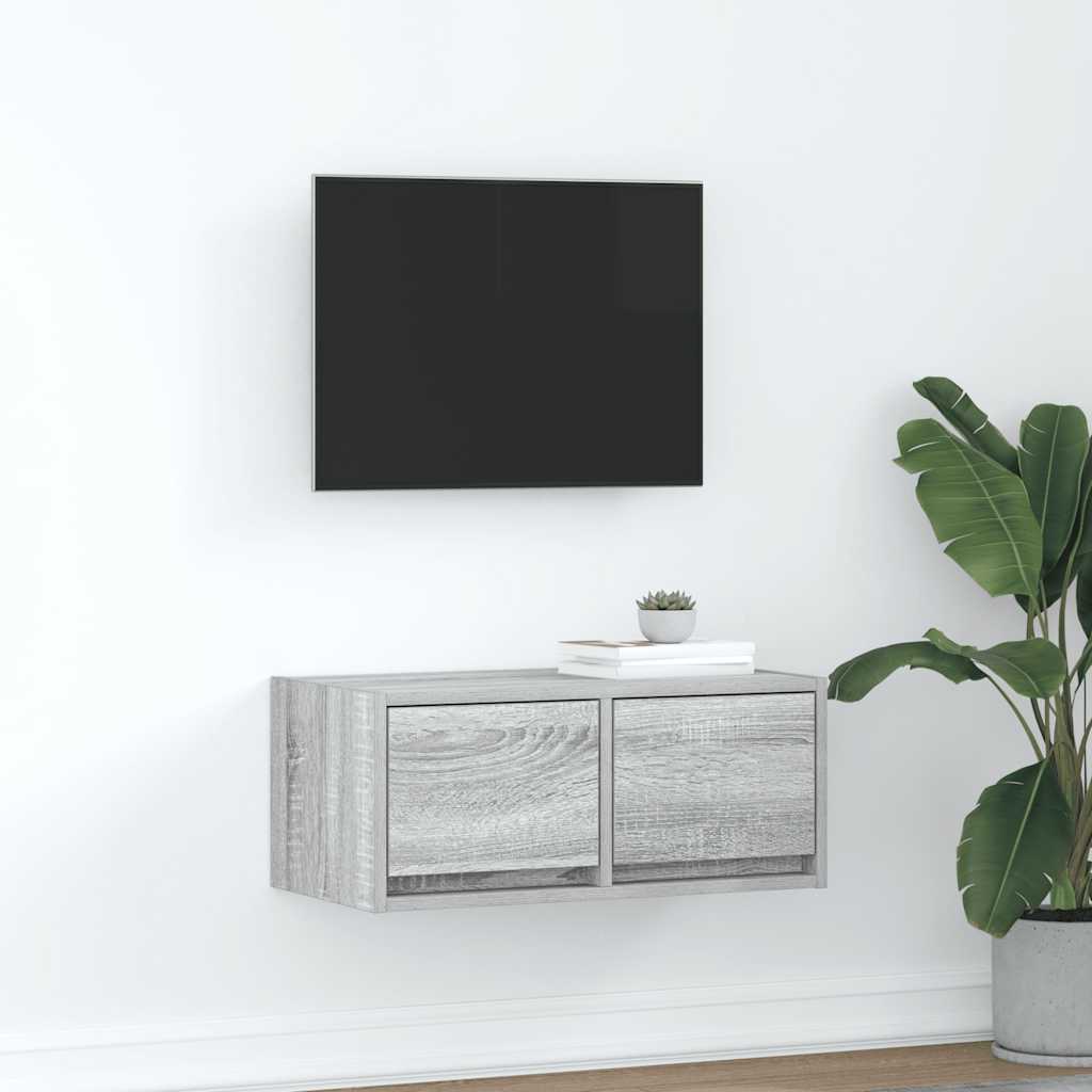 Έπιπλο Τηλεόρασης Γκρι Sonoma 60x31x25,5 εκ. Επεξεργασμένο Ξύλο