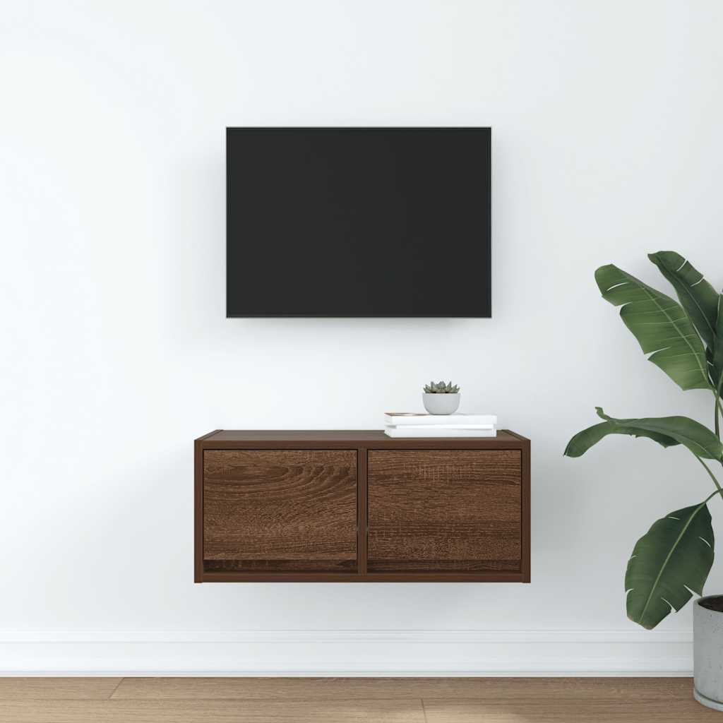 Έπιπλο Τηλεόρασης καφέ δρυς 60x31x25,5 εκ. Επεξεργασμένο Ξύλο