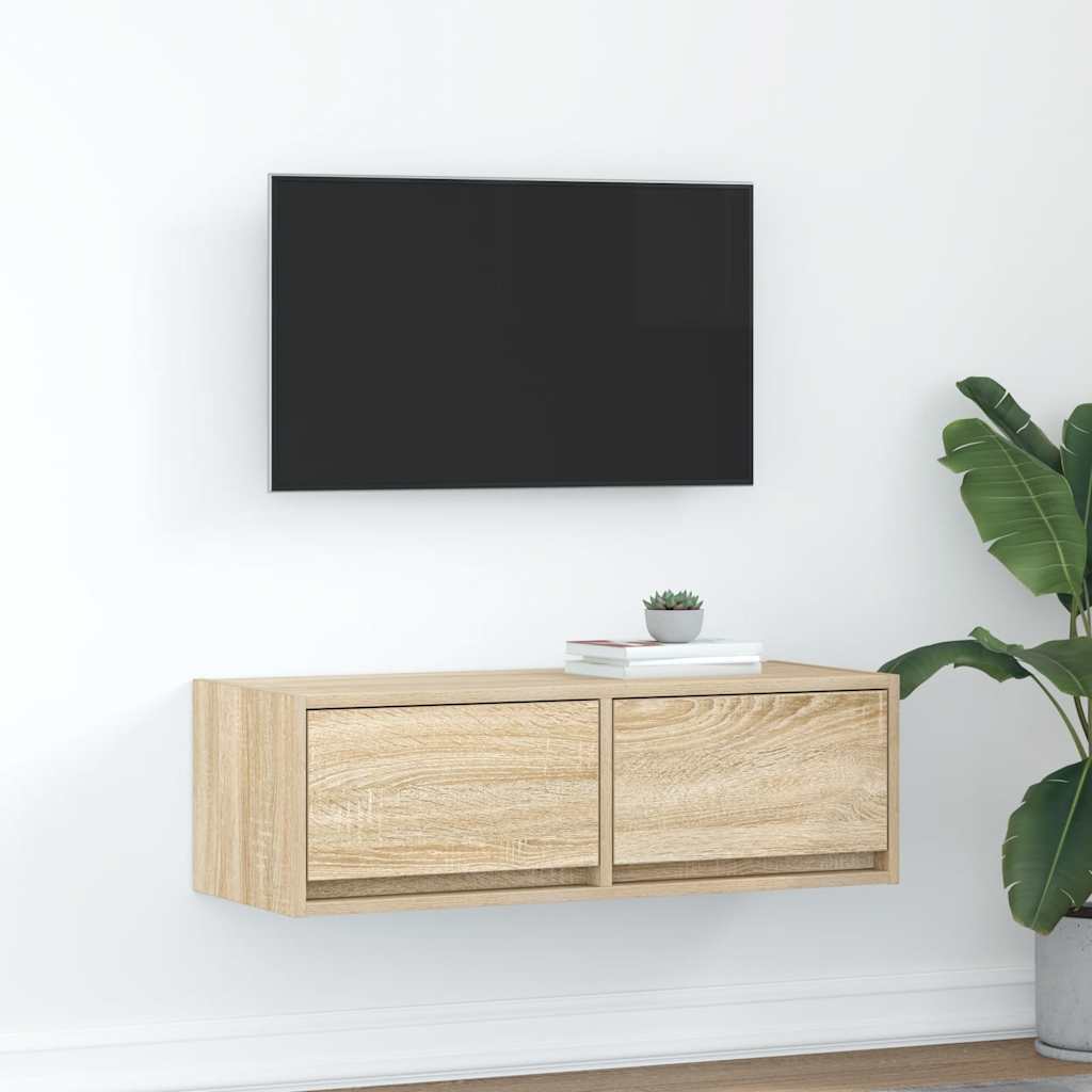 Έπιπλο Τηλεόρασης Sonoma Δρυς 80x31x25,5 εκ. Επεξ. Ξύλο - Pakobazaar