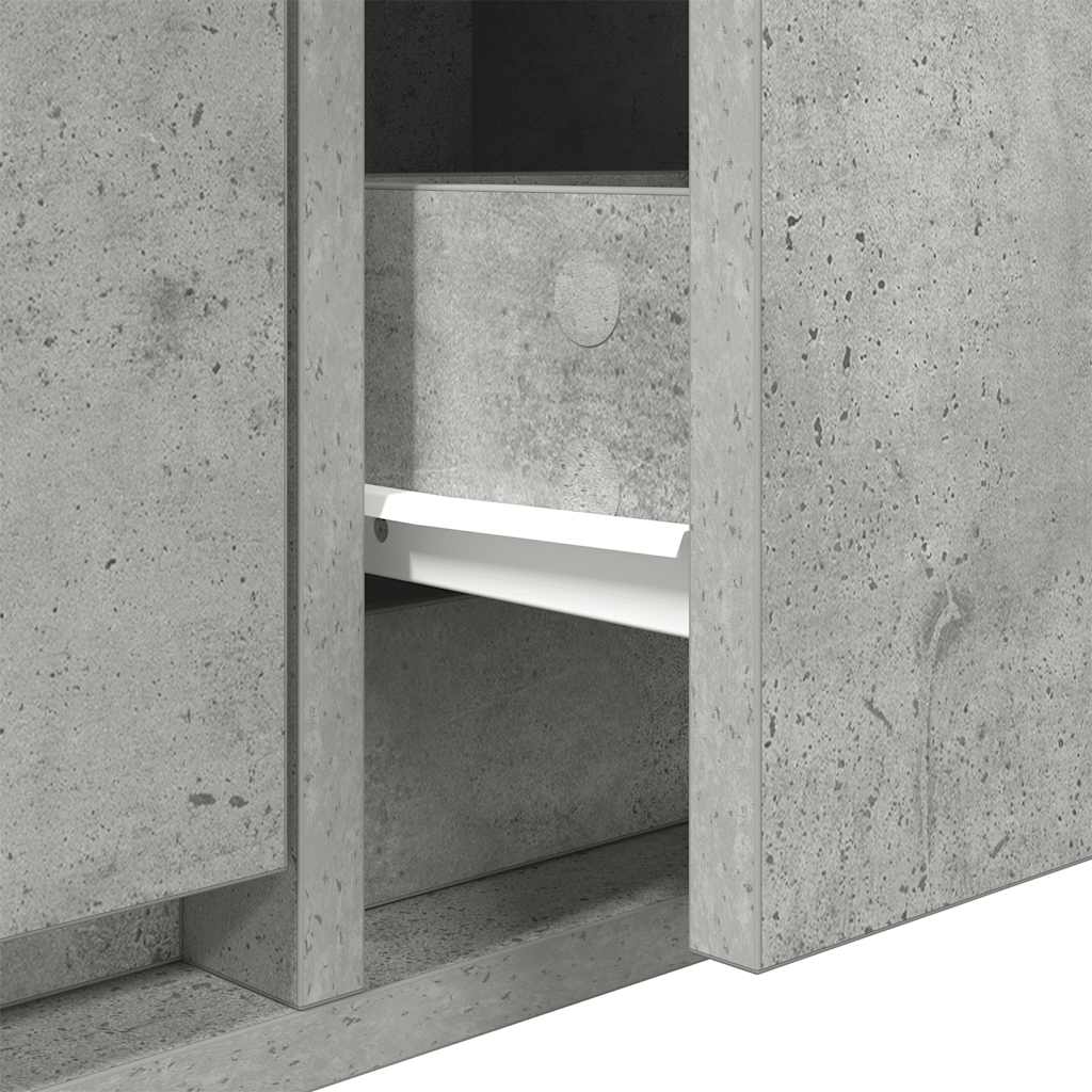 Έπιπλο Τηλεόρασης Γκρι Σκυροδέματος 80x31x25,5εκ. Επεξεργ. Ξύλο