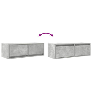 Έπιπλο Τηλεόρασης Γκρι Σκυροδέματος 80x31x25,5εκ. Επεξεργ. Ξύλο