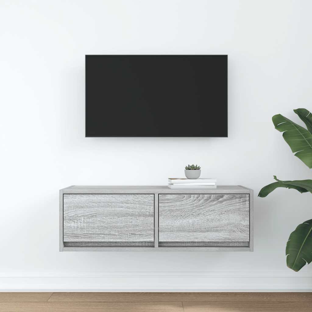 Έπιπλο Τηλεόρασης Γκρι Sonoma 80x31x25,5 εκ. Επεξεργασμένο Ξύλο