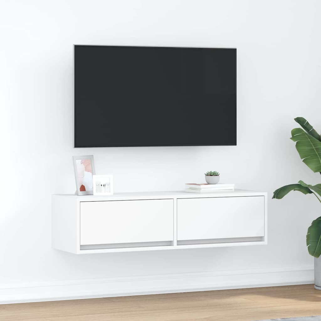 Ντουλάπι TV Λευκό 100 x 31 x 25,5 εκ. Επεξεργασμένο ξύλο