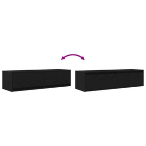 Ντουλάπι TV Μαύρη δρυς 100 x 31 x 25.5 εκ. Επεξεργασμένο ξύλο - Pakobazaar
