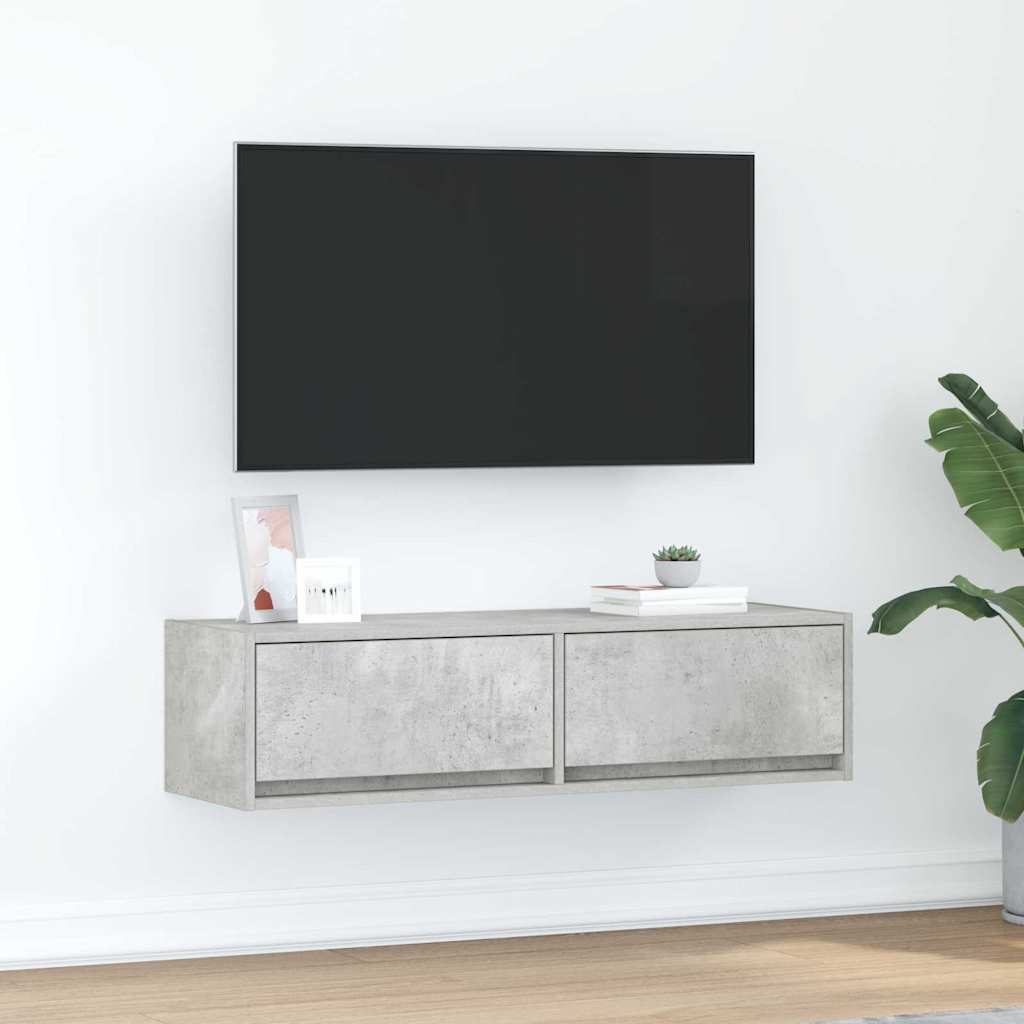 Ντουλάπι TV με συρτάρι Γκρι σκυροδέματος 100 x 31 x 25.5 εκ. - Pakobazaar