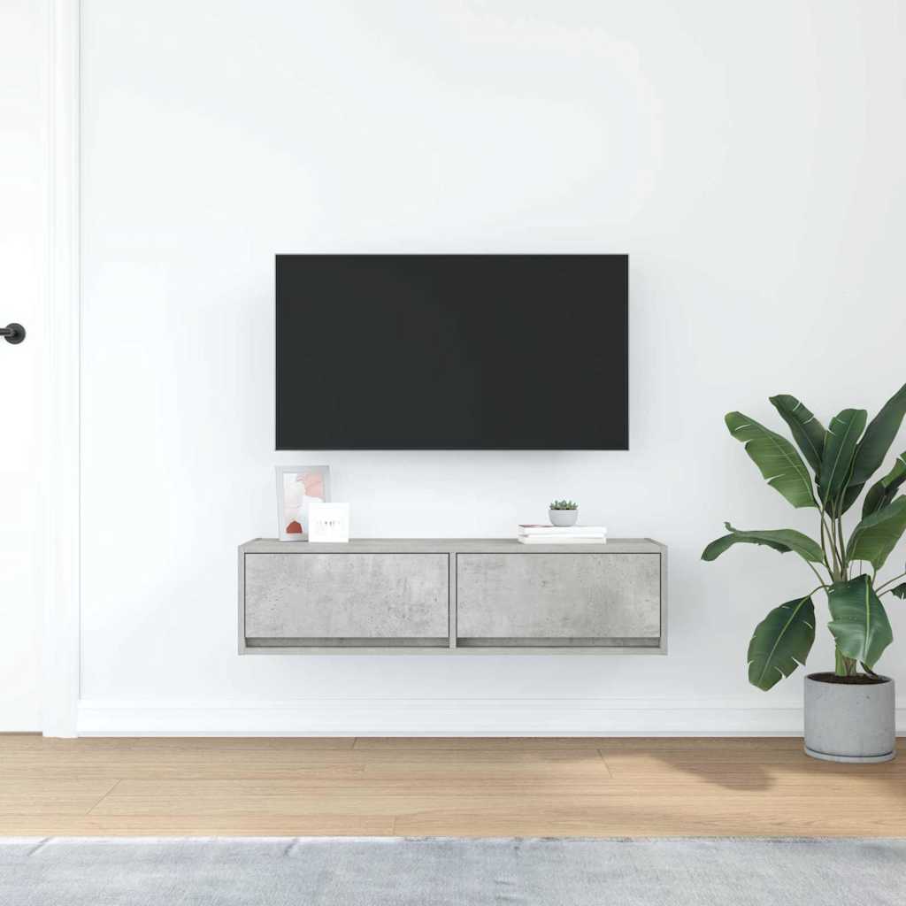 Ντουλάπι TV με συρτάρι Γκρι σκυροδέματος 100 x 31 x 25.5 εκ. - Pakobazaar