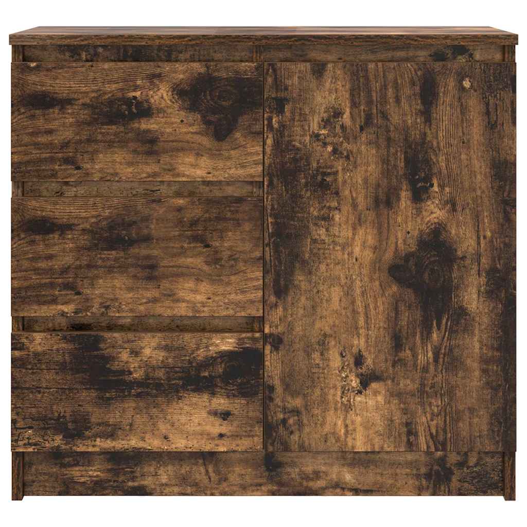Συρταριέρα με Συρτάρια Καπνιστή Δρυς 71x35x65 εκ. Επεξ. Ξύλο