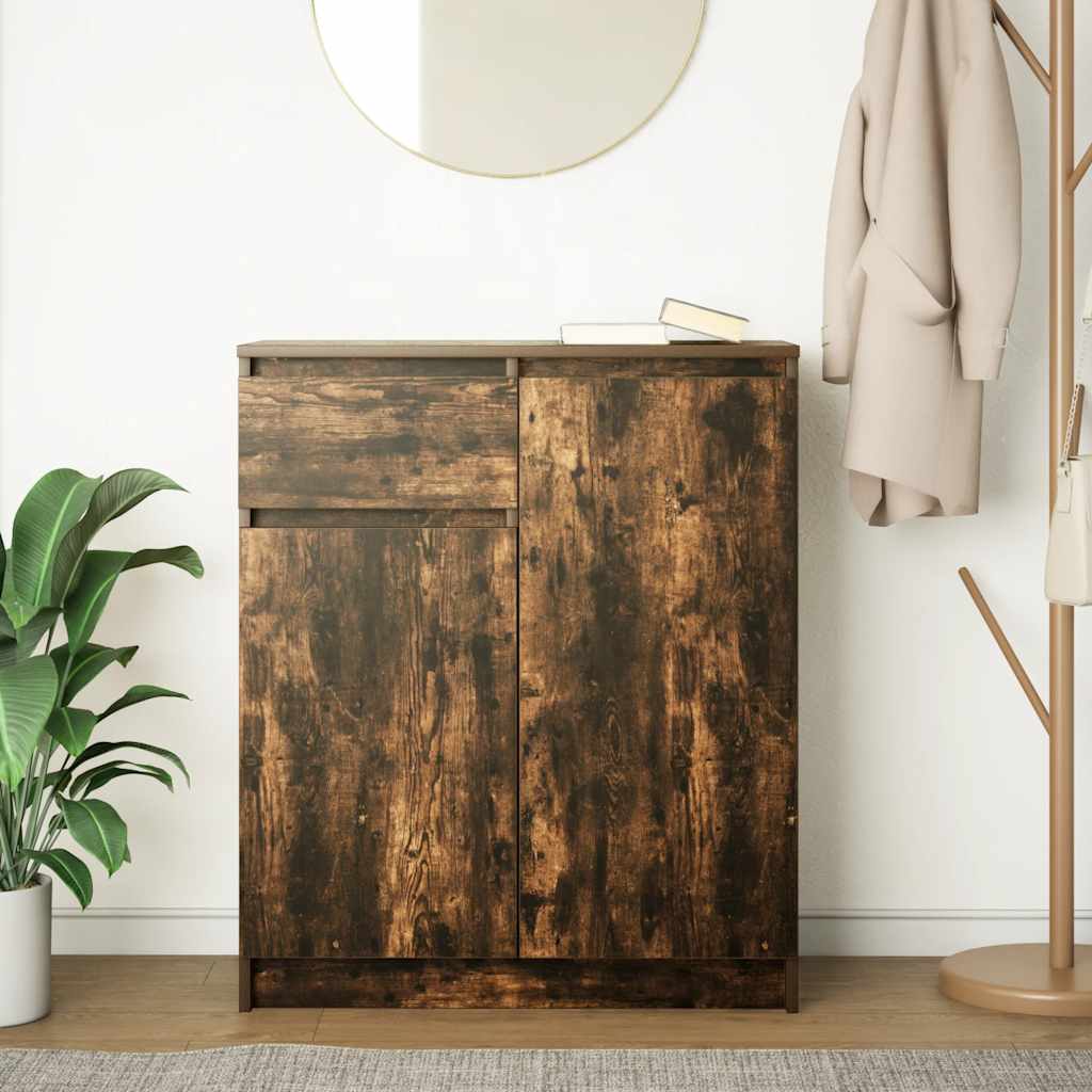 Συρταριέρα με Συρτάρια Καπνιστή Δρυς 71x35x84 εκ. Επεξ. Ξύλο