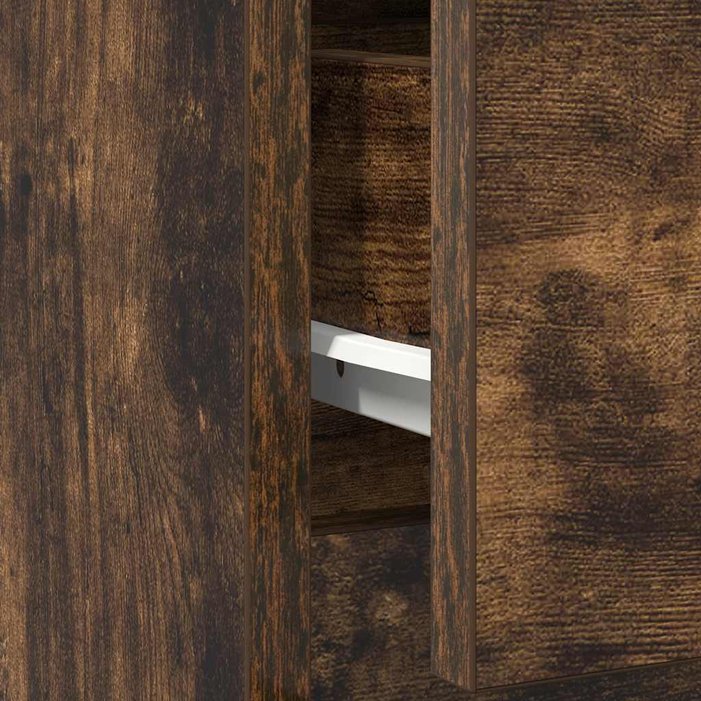 Συρταριέρα με Συρτάρια Καπνιστή Δρυς 71x35x65 εκ. Επεξ. Ξύλο