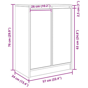 Παπουτσοθήκη Λευκή 57x34x76 εκ. από Επεξεργασμένο Ξύλο