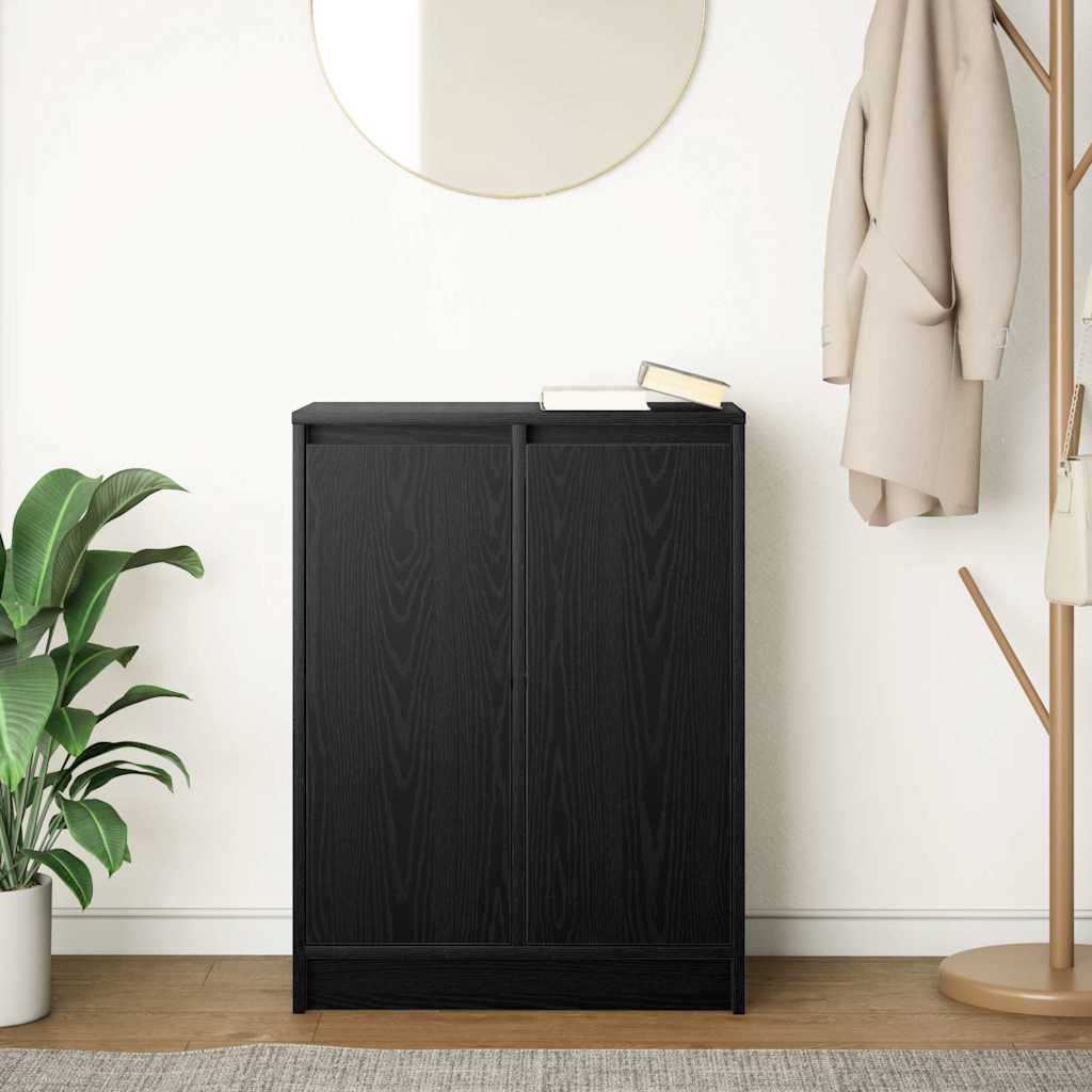 Sideboard Μαύρη βελανιδιά 57x34x76 cm Κατασκευασμένο ξύλο