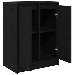 Sideboard Μαύρη βελανιδιά 57x34x76 cm Κατασκευασμένο ξύλο