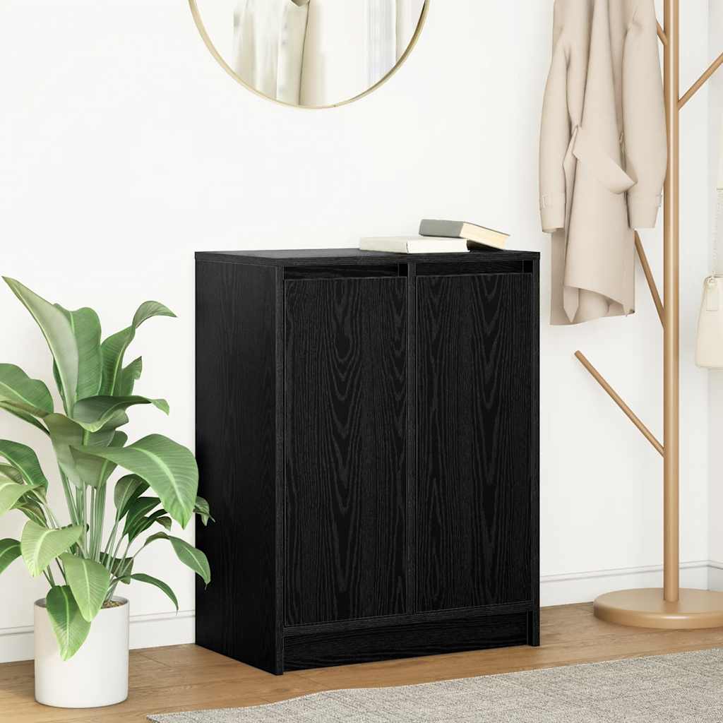 Sideboard Μαύρη βελανιδιά 57x34x76 cm Κατασκευασμένο ξύλο