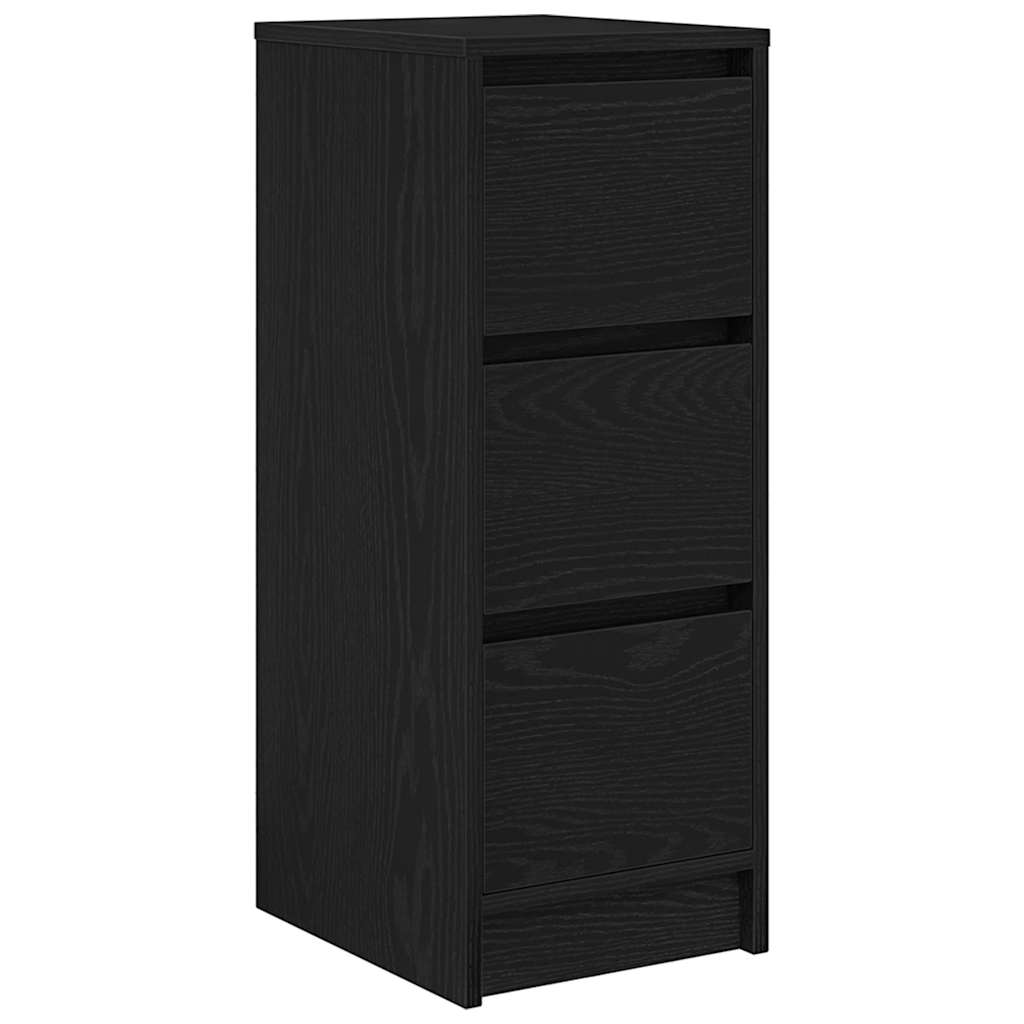Sideboard Μαύρη βελανιδιά 29,5x34x76 cm Κατασκευασμένο ξύλο