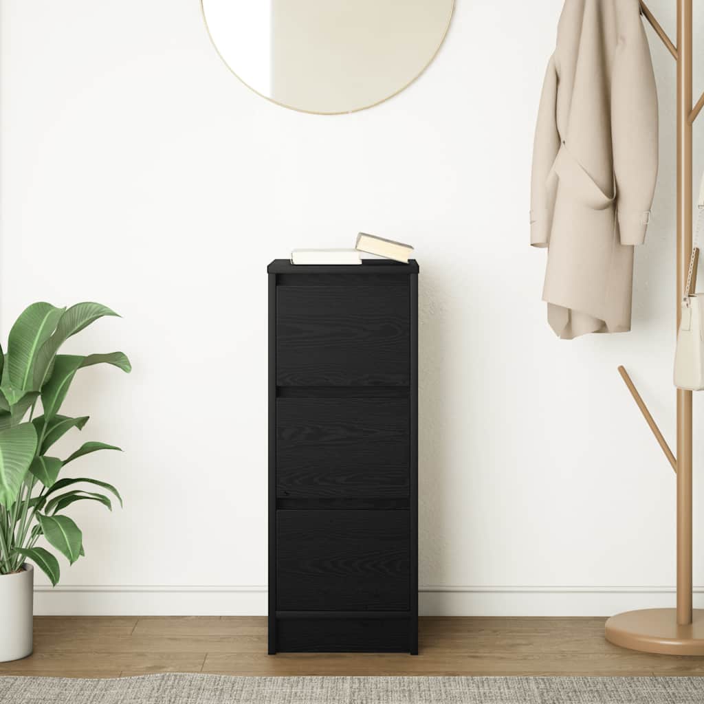 Sideboard Μαύρη βελανιδιά 29,5x34x76 cm Κατασκευασμένο ξύλο