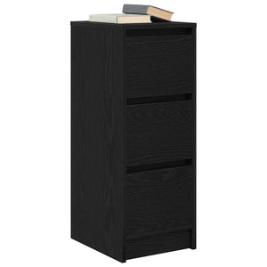 Sideboard Μαύρη βελανιδιά 29,5x34x76 cm Κατασκευασμένο ξύλο
