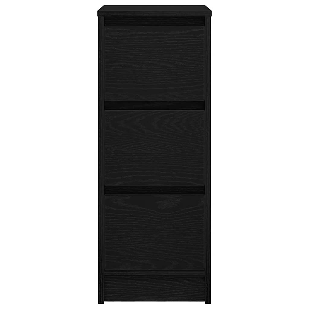 Sideboard Μαύρη βελανιδιά 29,5x34x76 cm Κατασκευασμένο ξύλο