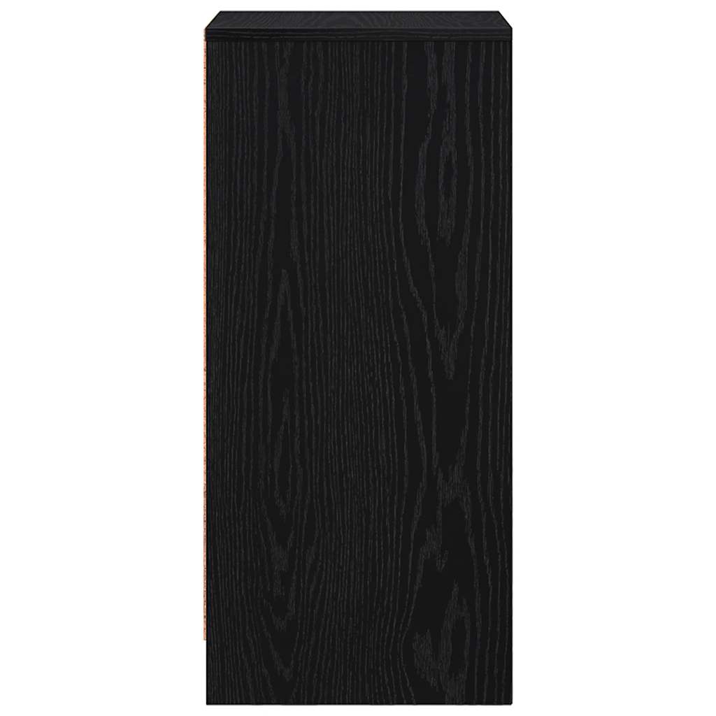 Sideboard Μαύρη βελανιδιά 29,5x34x76 cm Κατασκευασμένο ξύλο