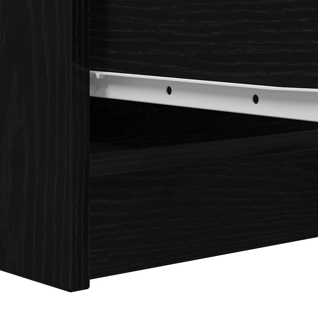 Sideboard Μαύρη βελανιδιά 29,5x34x76 cm Κατασκευασμένο ξύλο