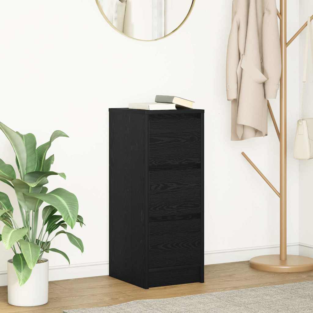 Sideboard Μαύρη βελανιδιά 29,5x34x76 cm Κατασκευασμένο ξύλο