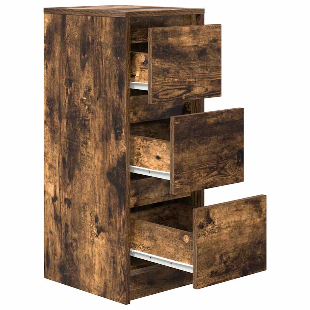 Sideboard Καπνιστή δρυς 29,5x34x76 cm Κατασκευασμένο ξύλο