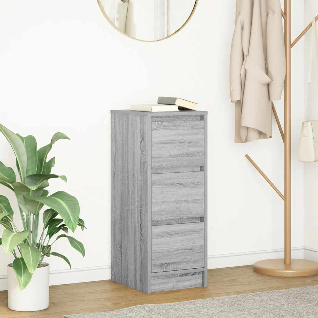Sideboard Γκρι Sonoma 29,5x34x76 cm Ξύλινο μηχανουργικό ξύλο