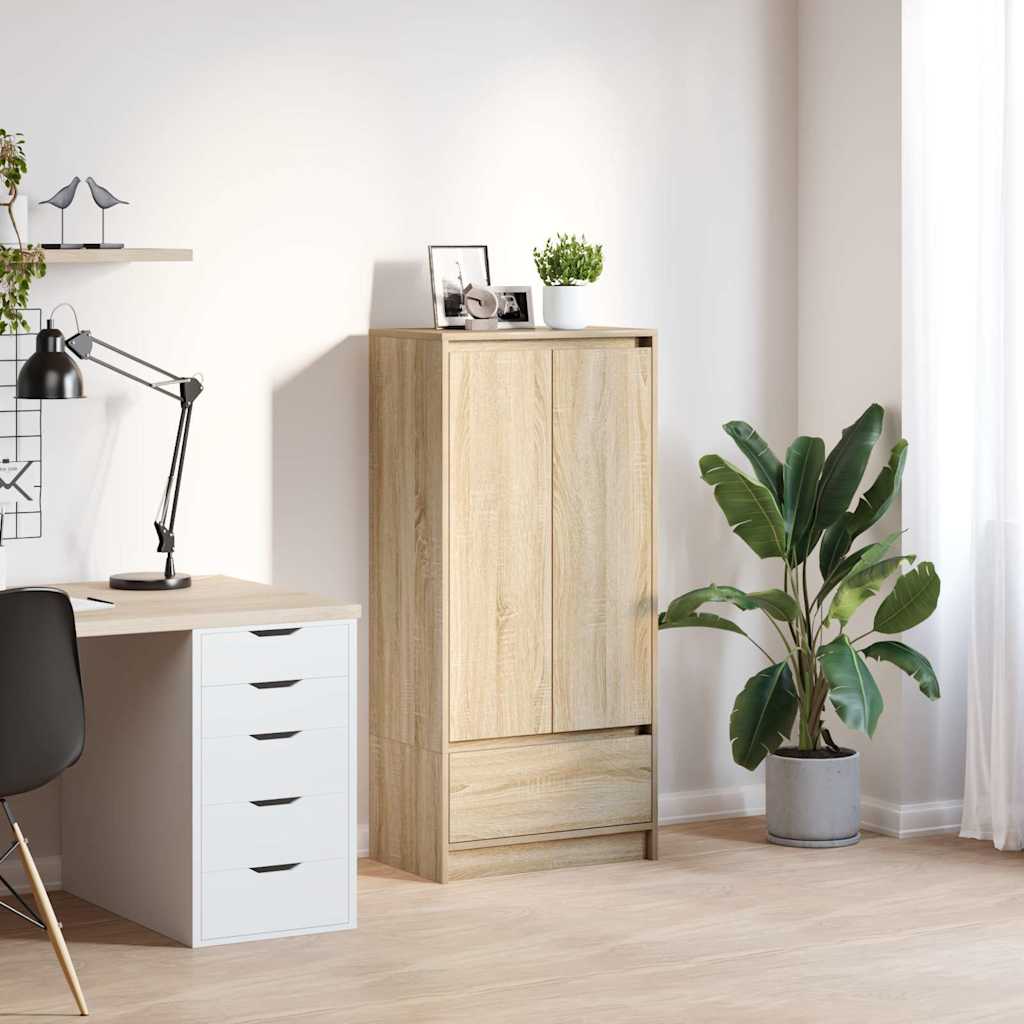 Ντουλάπι με συρτάρι 55,5x34x119,5 εκ. Ξύλινο μηχανουργικό ξύλο - Pakobazaar