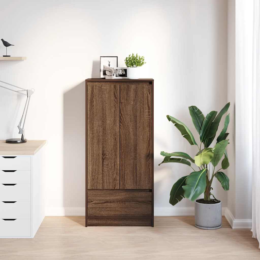 Ντουλάπι με συρτάρι 55,5x34x119,5 εκ. Ξύλινο μηχανουργικό ξύλο