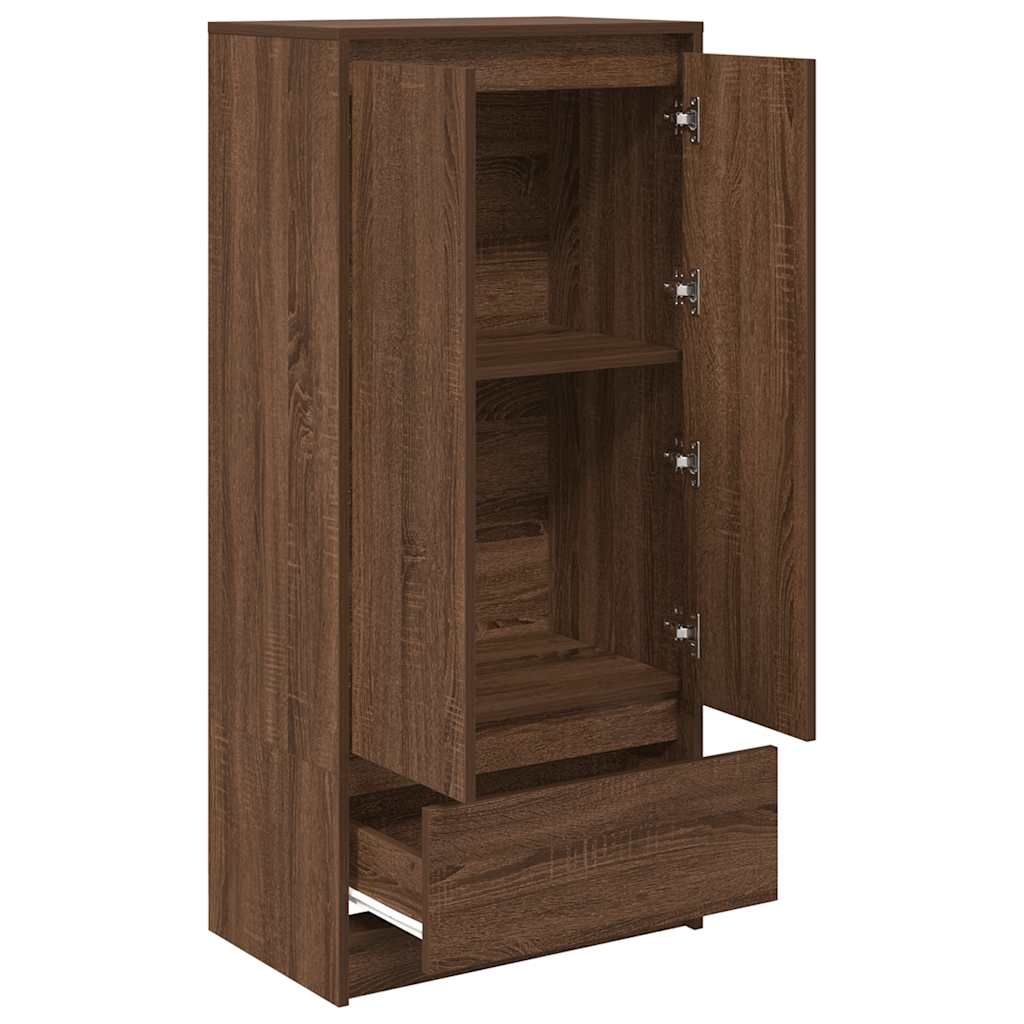 Ντουλάπι με συρτάρι 55,5x34x119,5 εκ. Ξύλινο μηχανουργικό ξύλο