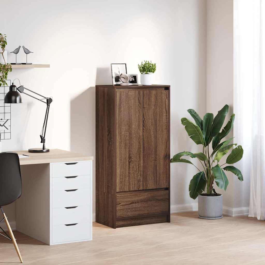 Ντουλάπι με συρτάρι 55,5x34x119,5 εκ. Ξύλινο μηχανουργικό ξύλο