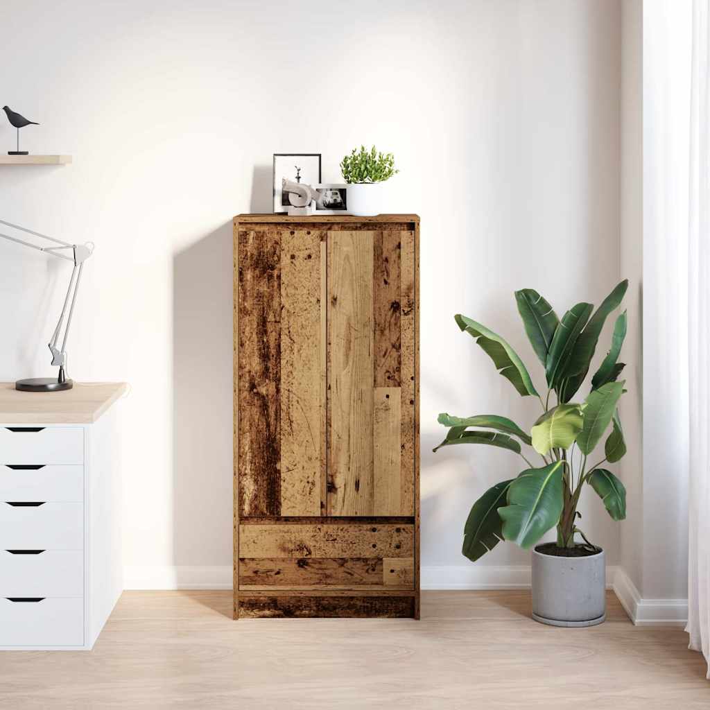 Ντουλάπι με συρτάρι 55,5x34x119,5 εκ. Ξύλινο μηχανουργικό ξύλο